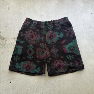 VTG MAMBOSOK Aztec Pattern Fleece Shorts Men Bigger Made in USA